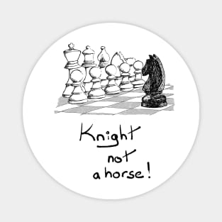 Hand drawn chess - knight Magnet